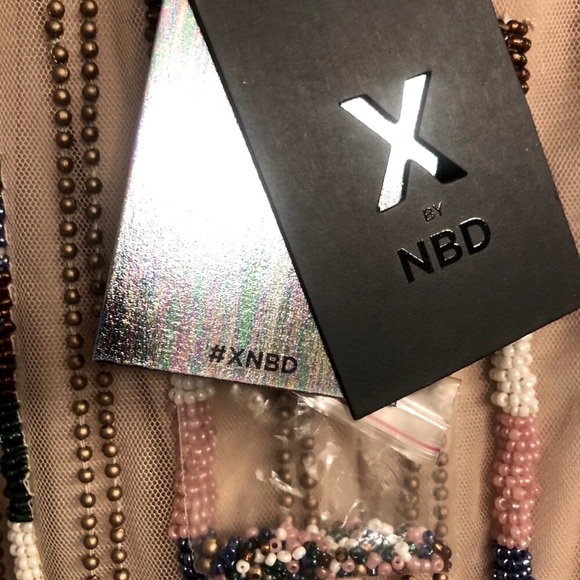 NWT NBD Paris Kendra Aztec Beaded Halter Mini Dress S MSRP $328 - Picture 11 of 12